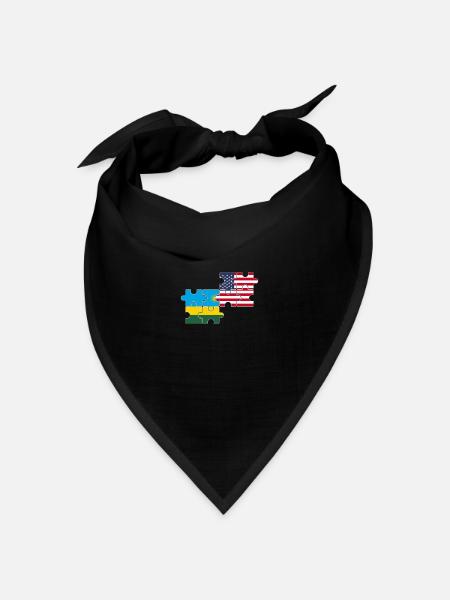 Rwanda USA Flagge Amerikanisch Ruandisch - Bandana Dreieckstuch - Schwarz