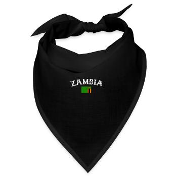 Zambia Vintage Sambia Sambische Flagge Sambier - Bandana Dreieckstuch - Schwarz - Vorne