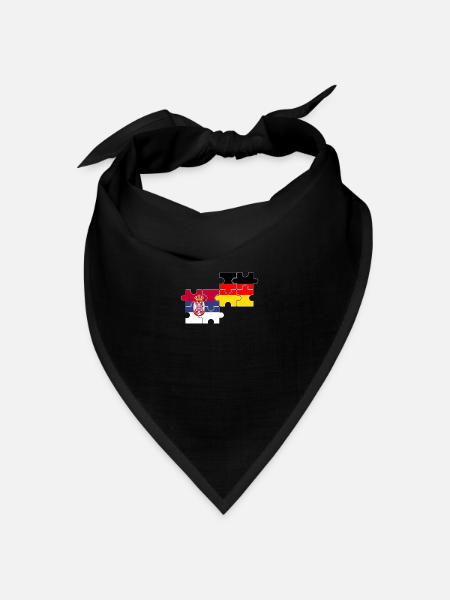 Serbien Deutschland Flagge Deutsch Serbe - Bandana Dreieckstuch - Schwarz