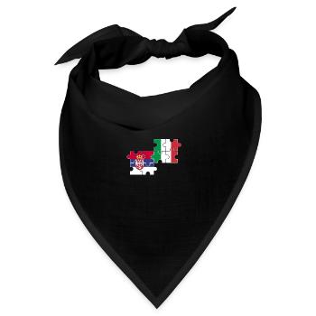 Serbien Italien Flagge Italiener Serbe - Bandana Dreieckstuch - Schwarz - Vorne