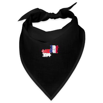 Singapur Frankreich Vintage Flagge Singapurer - Bandana Dreieckstuch - Schwarz - Vorne