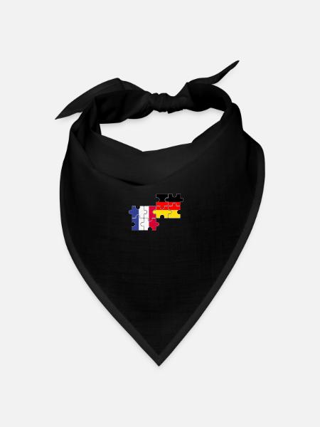 Frankreich Deutschland Flagge Deutsch Franzose - Bandana Dreieckstuch - Schwarz