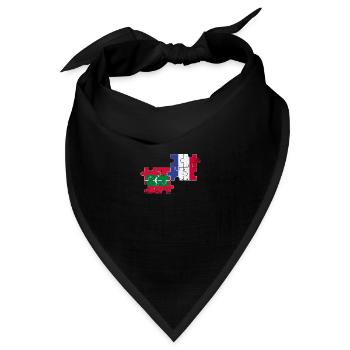 Malediven Frankreich Vintage Flagge Malediver - Bandana Dreieckstuch - Schwarz - Vorne