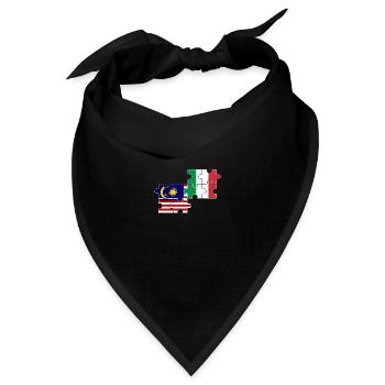 Malaysia Italien Flagge Italienisch Malaysier - Bandana Dreieckstuch - Schwarz - Vorne