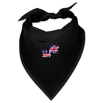 Malaysia UK Flagge Britisch Malaysisch - Bandana Dreieckstuch - Schwarz - Vorne