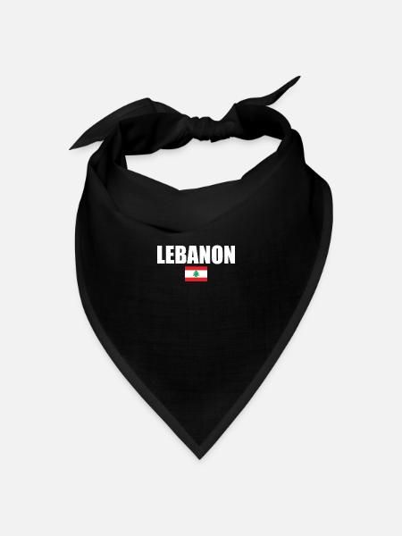 Libanon Libanesische Flagge Libanese - Bandana Dreieckstuch - Schwarz