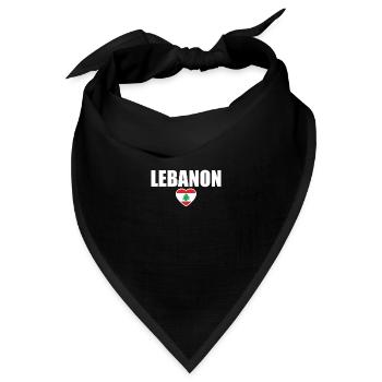 Libanon Liebe Libanesische Flagge Libanese - Bandana Dreieckstuch - Schwarz - Vorne