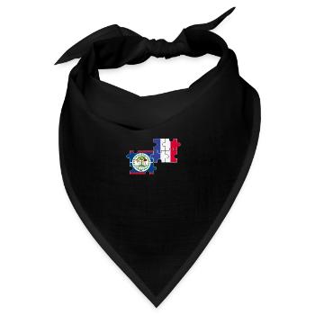 Belize Frankreich Flagge Belizer - Bandana Dreieckstuch - Schwarz - Vorne
