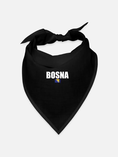 Bosna Bosnien Bosnische Flagge Bosnier - Bandana Dreieckstuch - Schwarz
