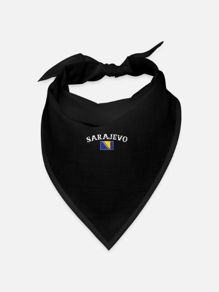 Sarajevo Vintage Bosnien Vintage Bosnische Flagge - Bandana Dreieckstuch - Schwarz