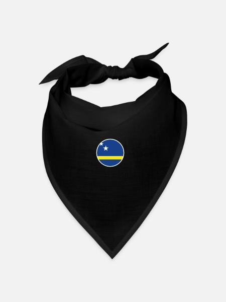 Curaçao Flagge - Bandana Dreieckstuch - Schwarz
