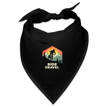 Gravel Bike Rennrad Ride Gravel Cyclocross Vintage - Bandana Dreieckstuch - Schwarz - Vorne