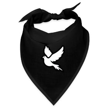 Peace Pidgeon Dove - Religion Design - Bandana Dreieckstuch - Schwarz - Vorne