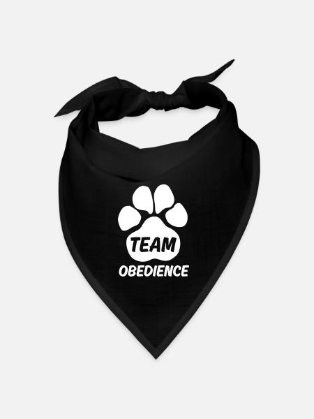 Team Obedience - Hundesport - Hundepfote - Bandana Dreieckstuch - Schwarz