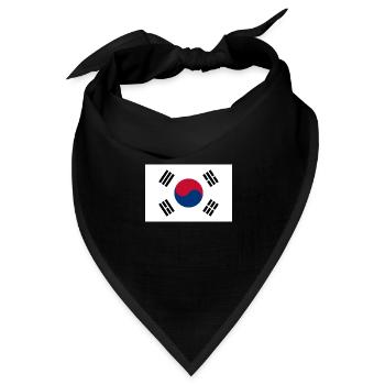 Nationalflagge von Südkorea - Bandana Dreieckstuch - Schwarz - Vorne