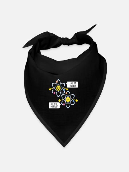 Lustiges Elektronen-Wortspiel Chemie-Wissenschaftslehrer - Bandana Dreieckstuch - Schwarz