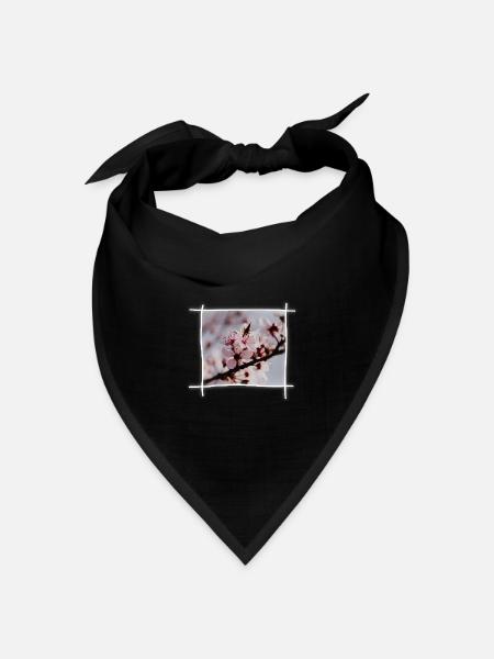 Kirschblüten & Kirschbaum - Bandana Dreieckstuch - Schwarz