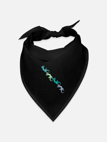 Eidechsen - Bandana Dreieckstuch - Schwarz