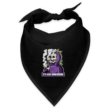 It's 420 Somewhere Cannabis Weed Smoking THC Ganja - Bandana Dreieckstuch - Schwarz - Vorne
