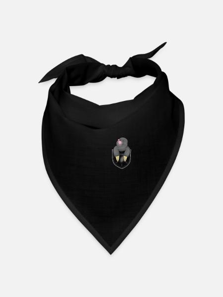 Maulwurf Agent Spion Bergarbeiter Geschenk - Bandana Dreieckstuch - Schwarz