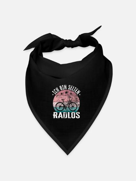 Ich bin selten Radlos - lustiger Spruch - Bandana Dreieckstuch - Schwarz