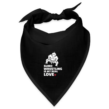 Ich Liebe Sumoringen - Bandana Dreieckstuch - Schwarz - Vorne