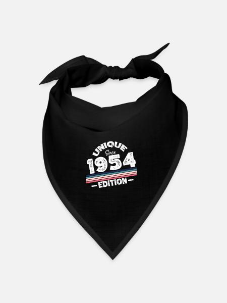 Unique seit 1954 Edition Geburtstag Vintage 1954 - Bandana Dreieckstuch - Schwarz