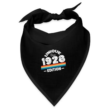 Unique seit 1928 Edition Geburtstag Vintage 1928 - Bandana Dreieckstuch - Schwarz - Vorne