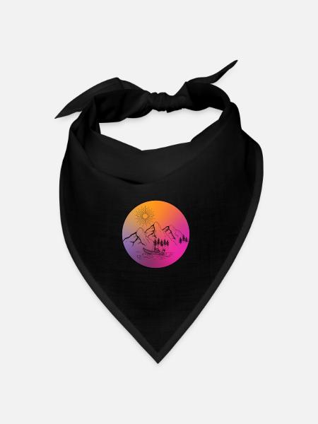 Draußen - Bandana Dreieckstuch - Schwarz