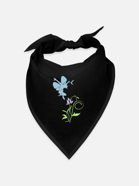 Orchidee / orchid (2c) - Bandana Dreieckstuch - Schwarz