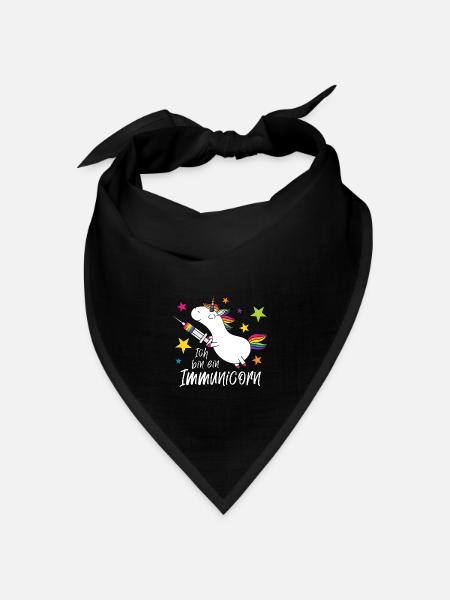 Geimpft Einhorn Ich bin ein Immunicorn - Bandana Dreieckstuch - Schwarz