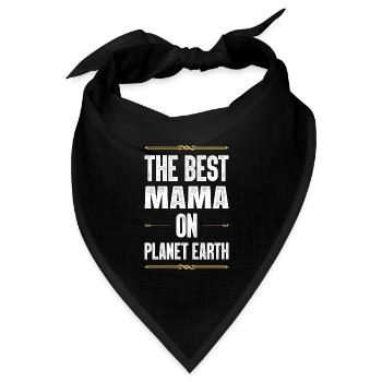 Beste Mama Spruch Mutter Mom - Bandana Dreieckstuch - Schwarz - Vorne