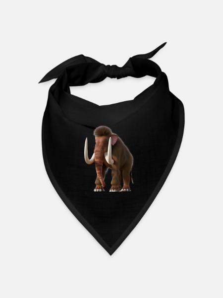 Realistisches Mammut - Bandana Dreieckstuch - Schwarz
