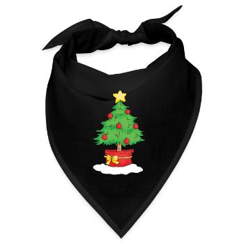 Christmas Tree - Bandana Dreieckstuch - Schwarz - Vorne