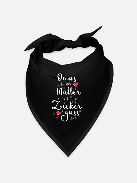 Omas sind Mütter mit Zuckerguss - Oma Geschenk - Bandana Dreieckstuch - Schwarz