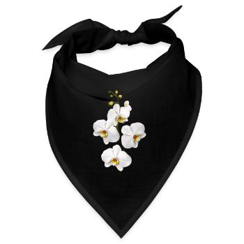 Orchideen - Bandana Dreieckstuch - Schwarz - Vorne