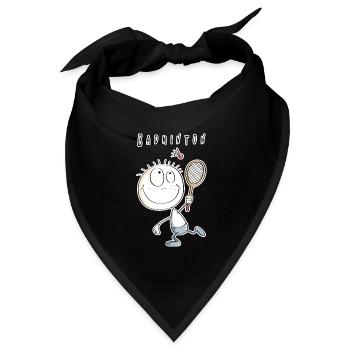 Cooles Badminton Spieler Männchen - Bandana Dreieckstuch - Schwarz - Vorne