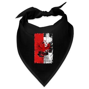 Retro Tirol - Bandana Dreieckstuch - Schwarz - Vorne