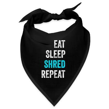 EAT SLEEP SHRED Snowboard Shirt Geschenk - Bandana Dreieckstuch - Schwarz - Vorne