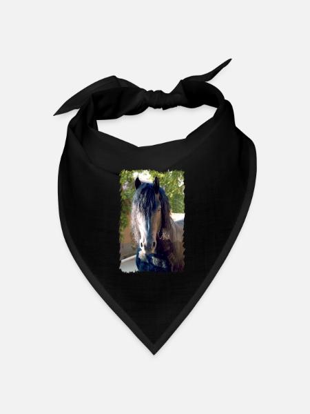 Friesenpferd - Bandana Dreieckstuch - Schwarz