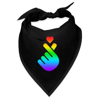 K Pop Herz, Korea, K-Pop, Musik, Symbol, Gay Pride - Bandana Dreieckstuch - Schwarz - Vorne
