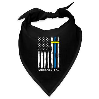 Faith Over Fear Ukraine Amerika Jesus Religion - Bandana Dreieckstuch - Schwarz - Vorne