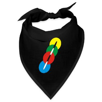 Kanal 1 groß - Bandana Dreieckstuch - Schwarz - Vorne