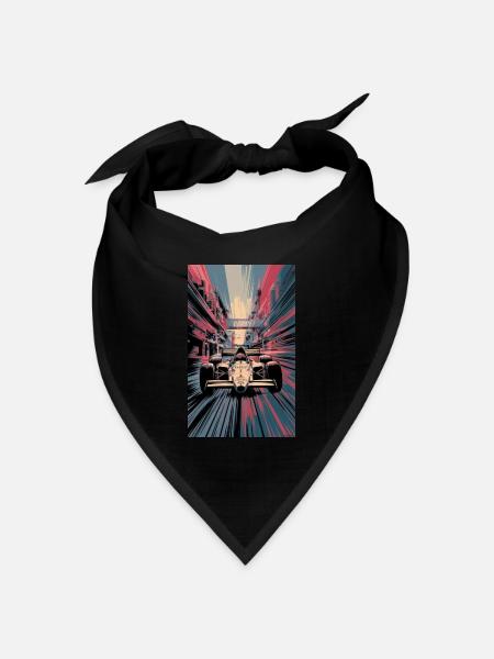 Rennauto - Bandana Dreieckstuch - Schwarz