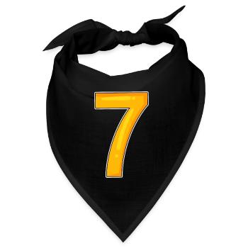 Zahl Sieben - Zahl 7 Nummer - Bandana Dreieckstuch - Schwarz - Vorne