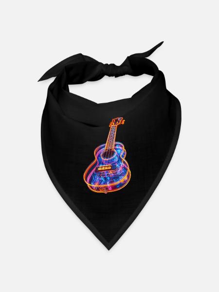 Ukulele - Bandana Dreieckstuch - Schwarz