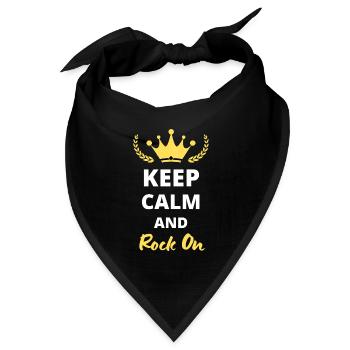 "Keep Calm and Rock On" - Rock Style - Bandana Dreieckstuch - Schwarz - Vorne