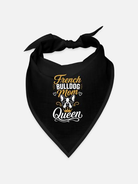 Französische Bulldoggen-Mama-Königin - Bandana Dreieckstuch - Schwarz
