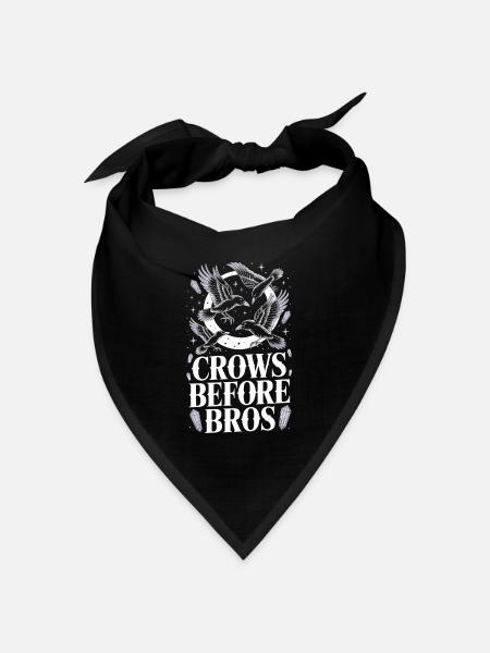 Krähen über Mond – Bro-Code - Bandana Dreieckstuch - Schwarz