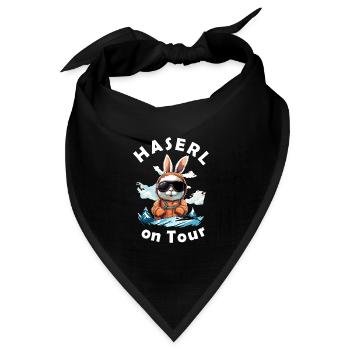 Skitour Tourenski Haserl Mädchen - Bandana Dreieckstuch - Schwarz - Vorne